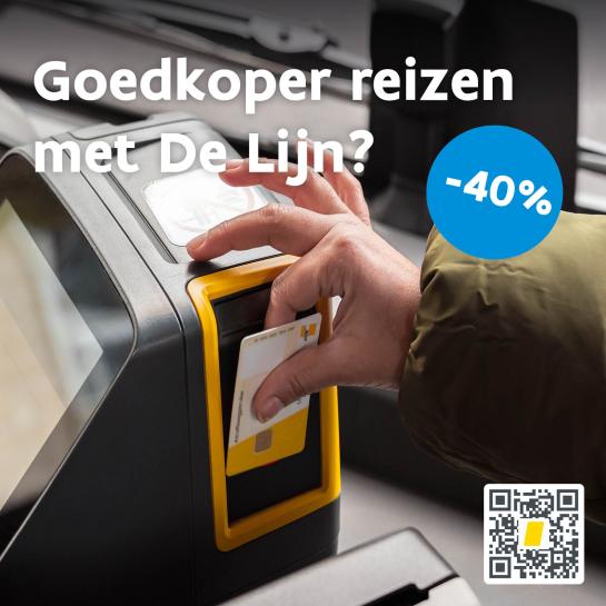 Flyer waarop de korting van De Lijn staat
